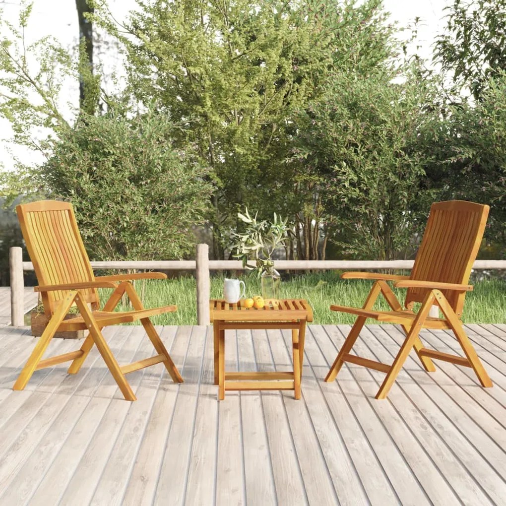 vidaXL 3 pcs conjunto lounge de jardim madeira de teca maciça