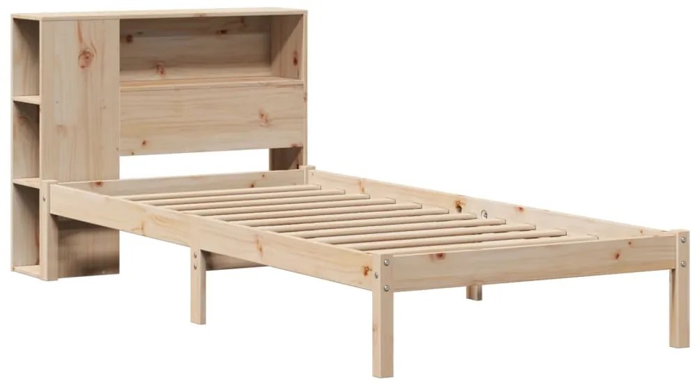 Cama com estante sem colchão 90x190 cm pinho maciço