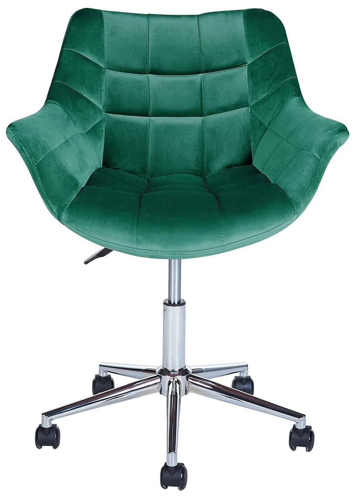 Cadeira de escritório em veludo verde LABELLE Beliani