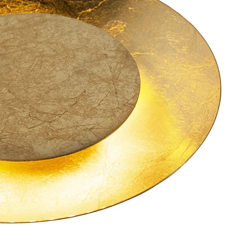 Candeeiro de teto Art Déco dourado/latão com LED - Sun Moderno