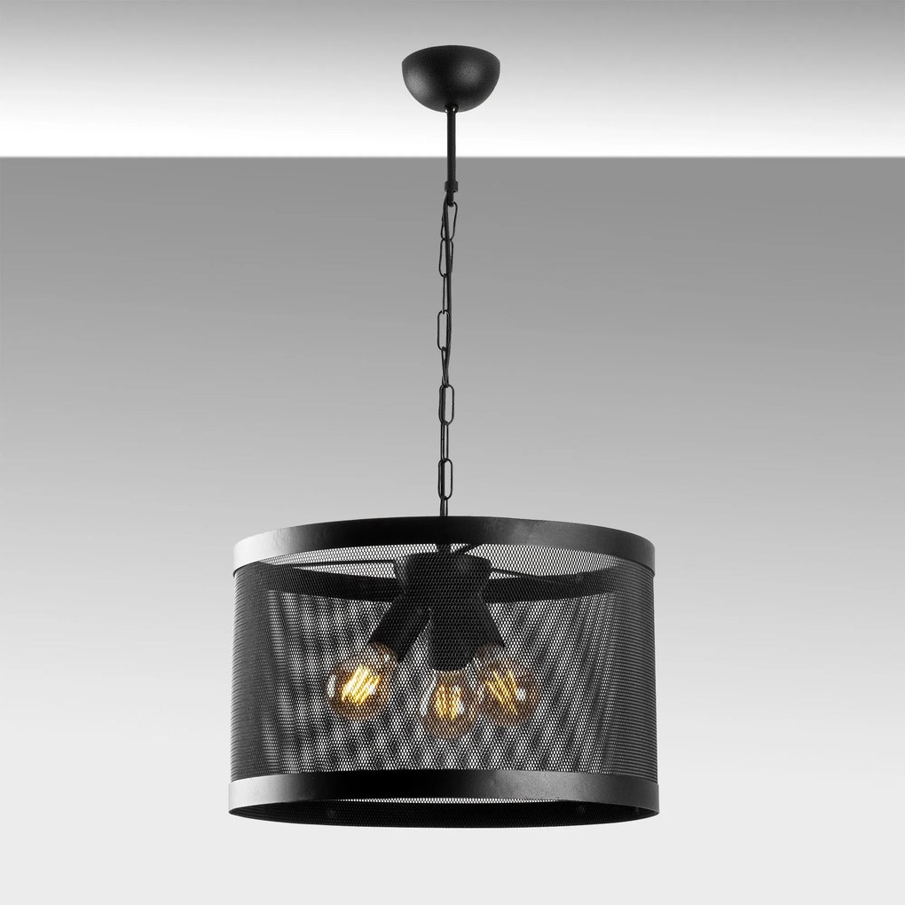 Candeeiro Suspenso Endustriyel – Preto – 40 x 40 cm
