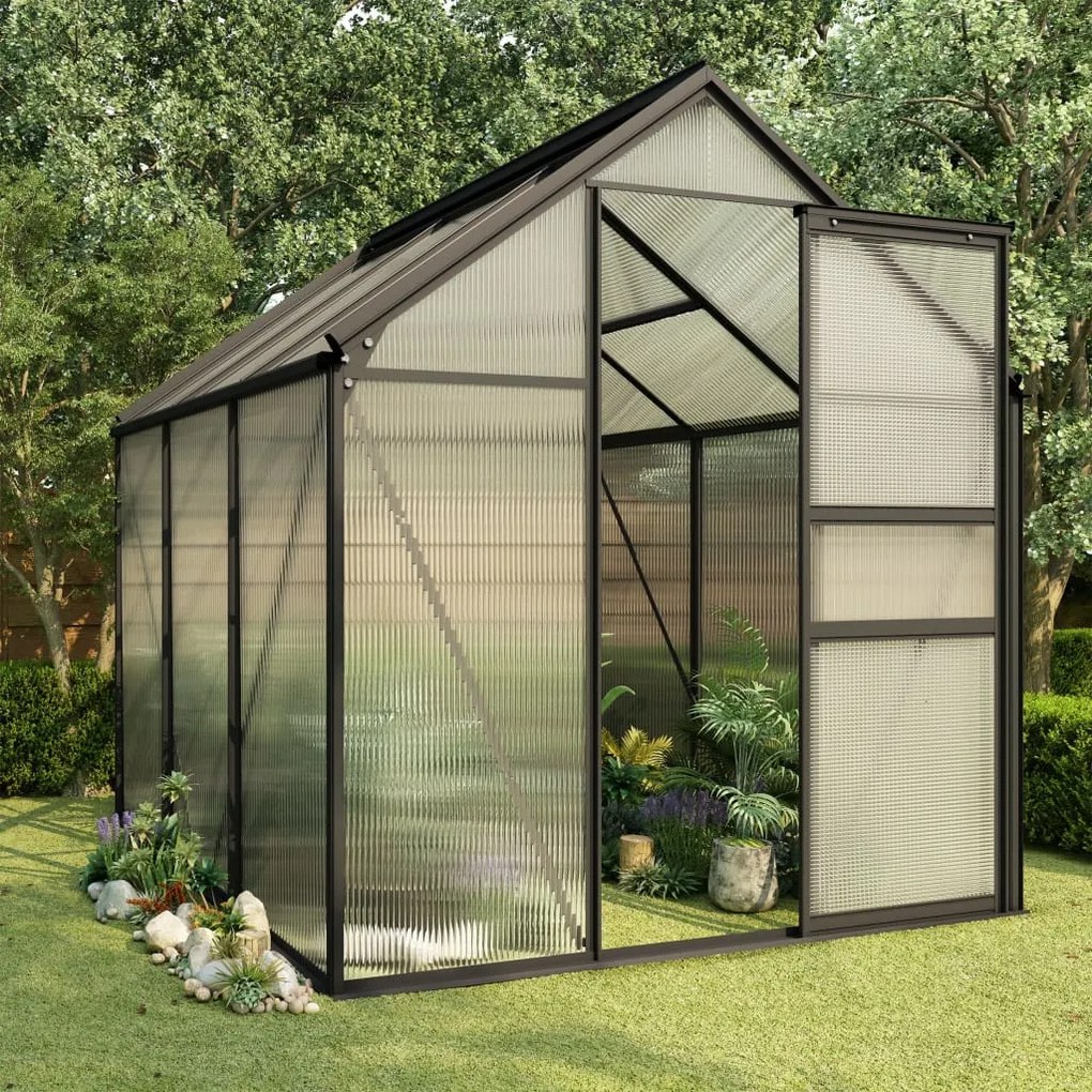 48209 vidaXL Estufa 3,61 m² alumínio antracite