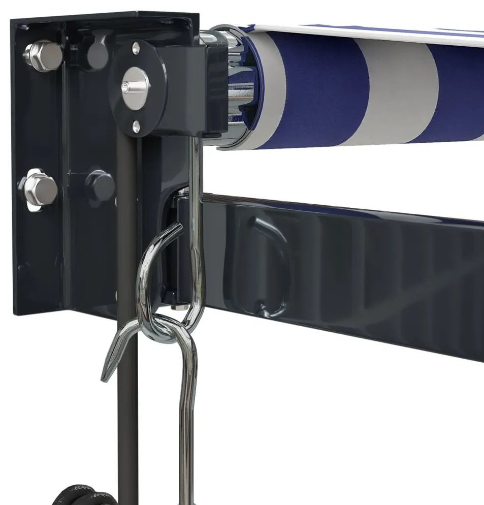 Toldo retrátil automático 4,5x3 m azul e branco