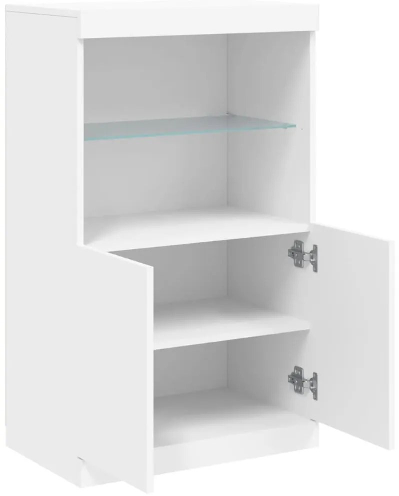 Aparador com luzes LED 60,5x37x100 cm branco