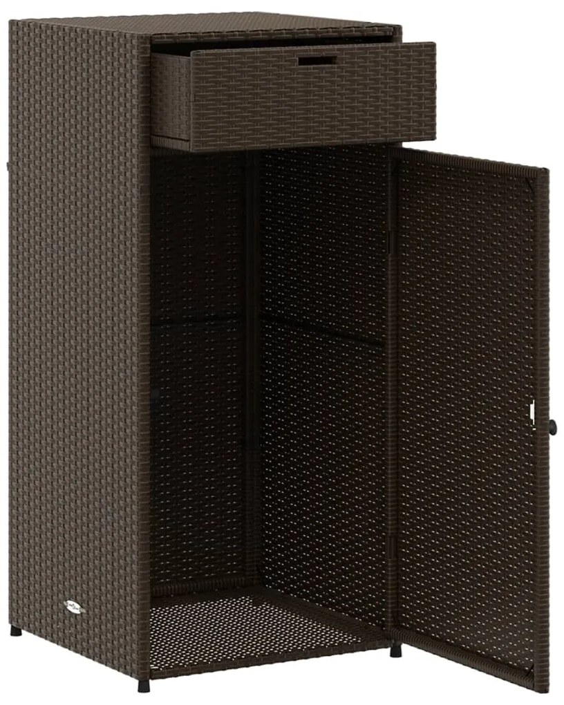 Armário de arrumação para jardim 55x55x111 cm vime PE castanho