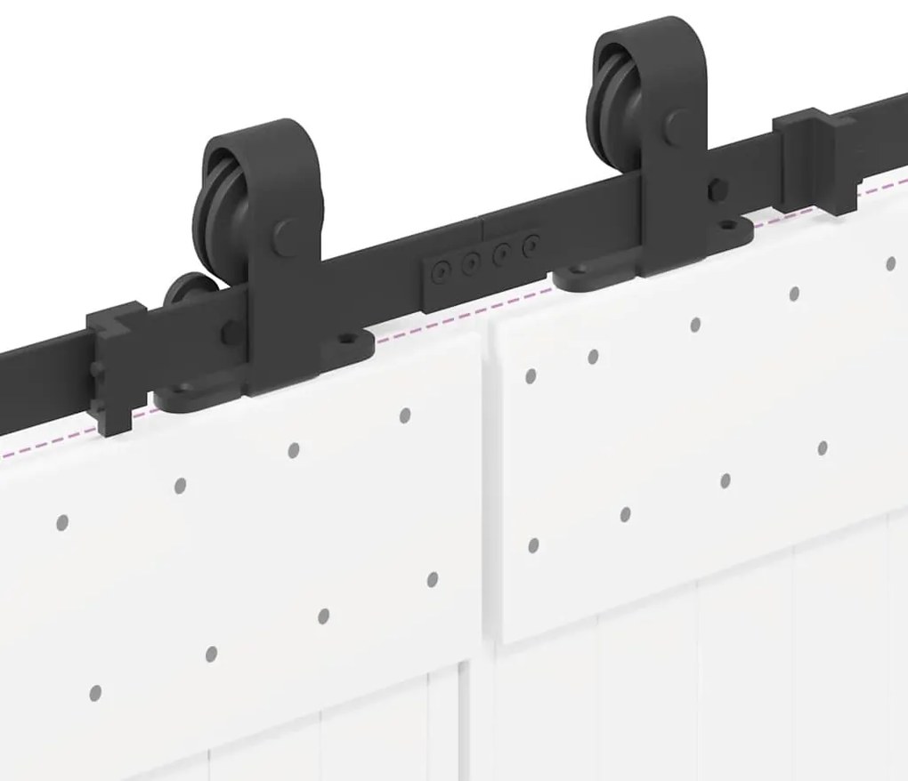 Kit de ferragens para porta deslizante 400 cm aço preto