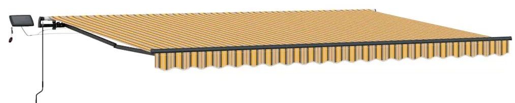 Toldo Manual Retrátil com Listras Multicores LED 500x300 cm