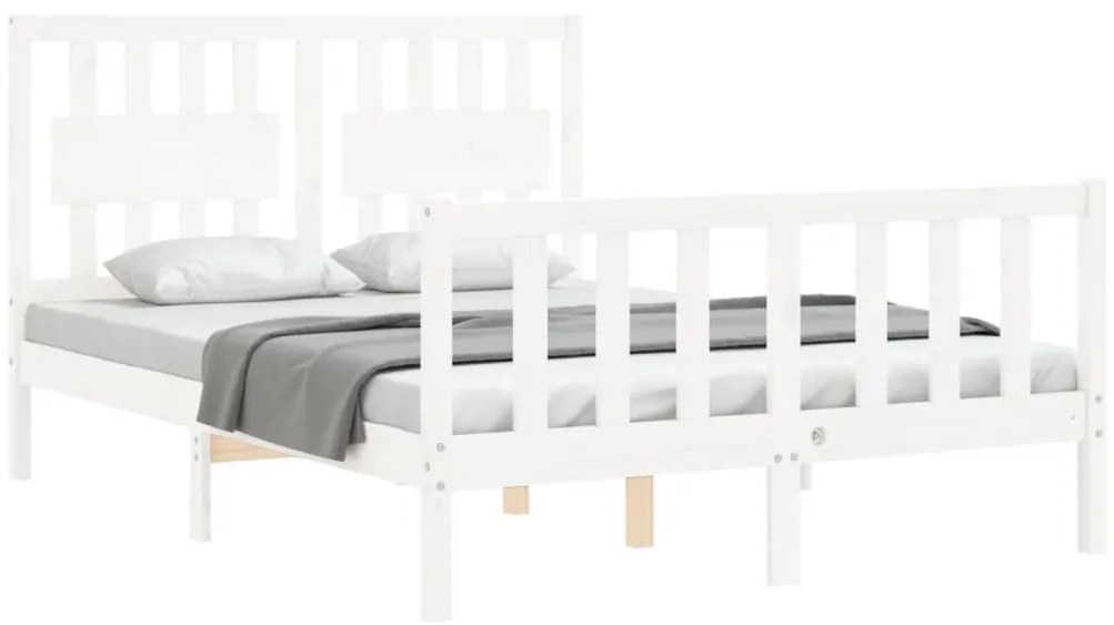 Cama sem colchão 120x200 cm madeira de pinho maciça branco