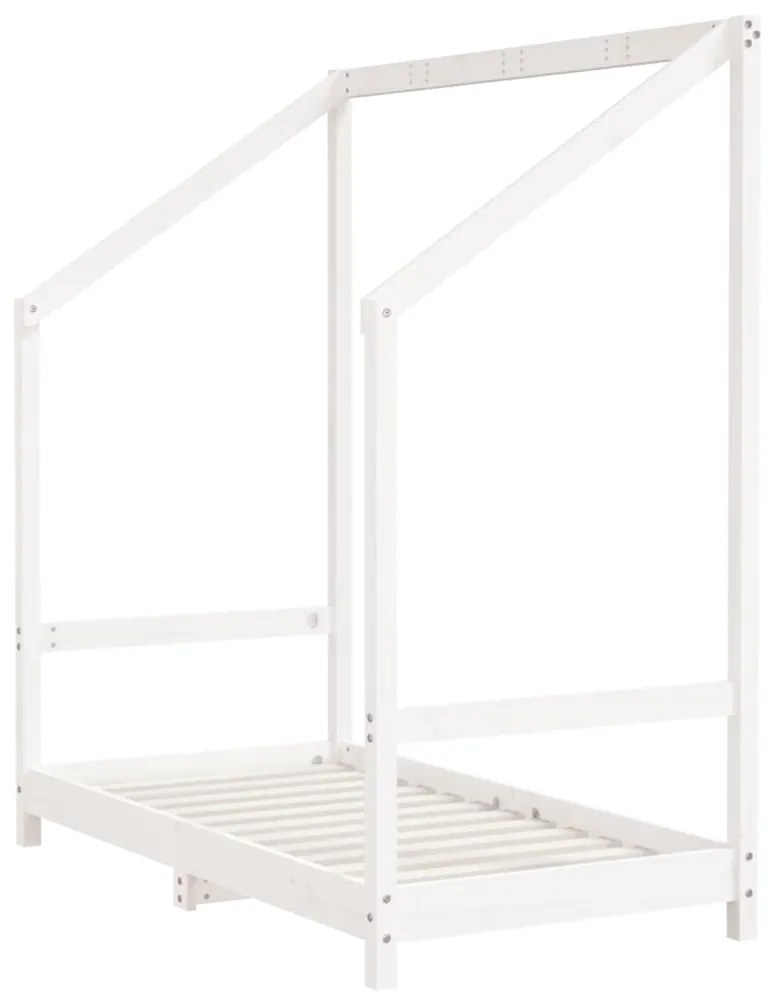 Estrutura de cama infantil 70x140 cm pinho maciço branco