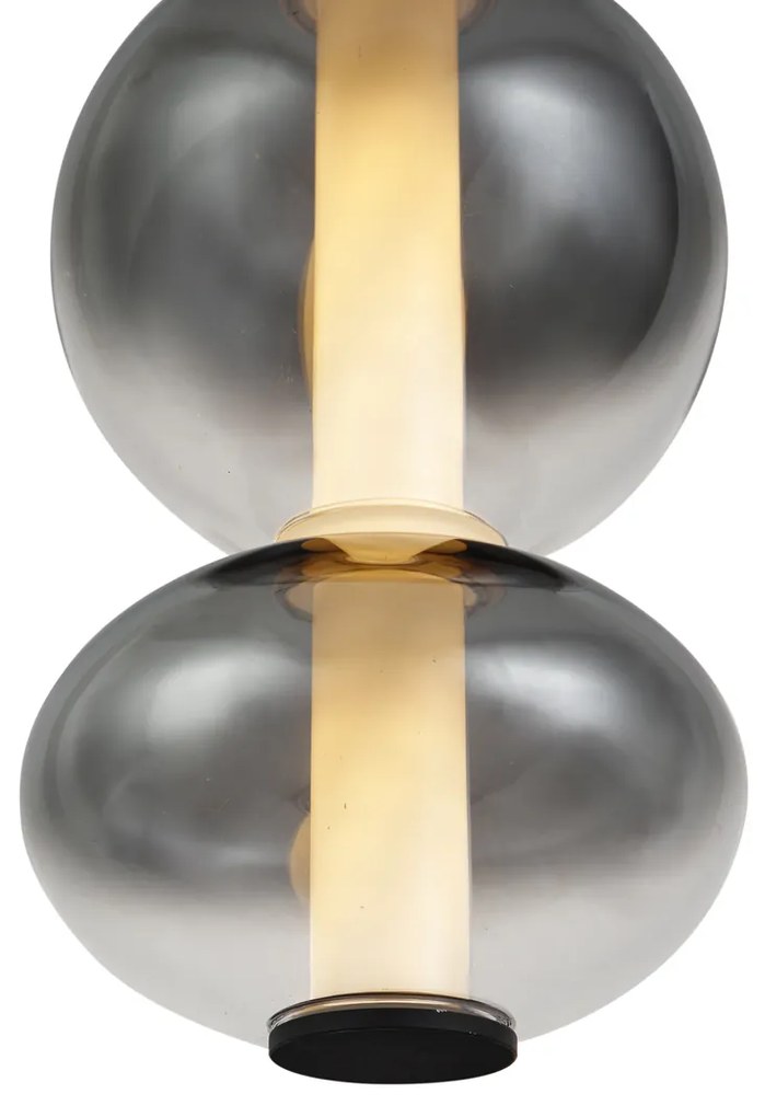 Candeeiro suspenso Art Deco preto com vidro fumado e transparente 5-luzes Incl. LED - Lizzy