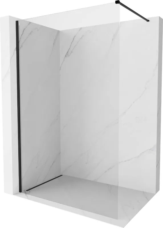 Mexen Kioto-X parede de chuveiro Walk-in 160 x 200 cm, transparente 10 mm, preta - 800-160-101-70-00-X