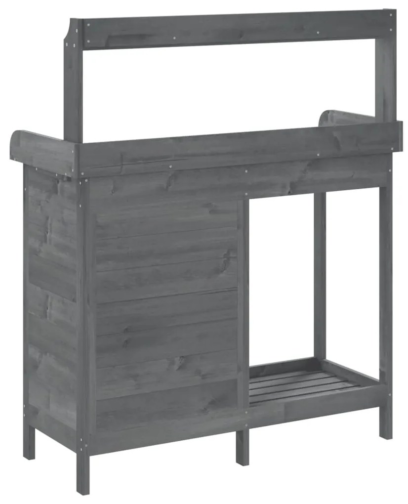 Mesa de cultivo c/ armário 110,5x45x124,5 cm abeto maciço cinza