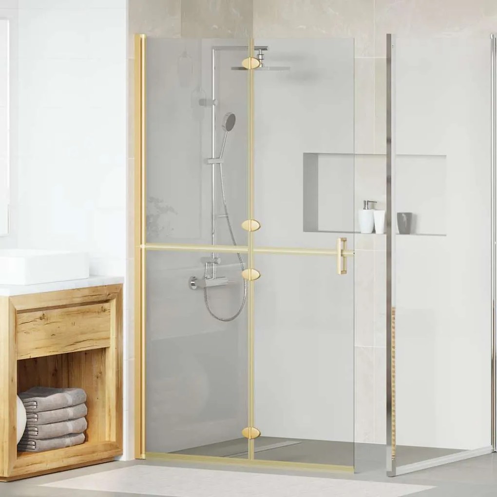 vidaXL Parede de chuveiro walk-in Ouro 90 x 6.5 x 190 cm