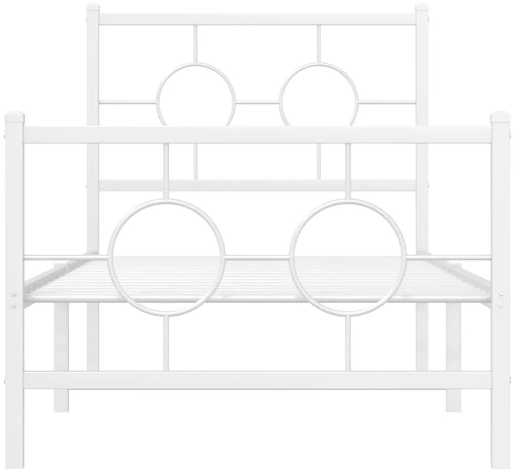 Estrutura de cama com cabeceira e pés 80x200 cm metal branco