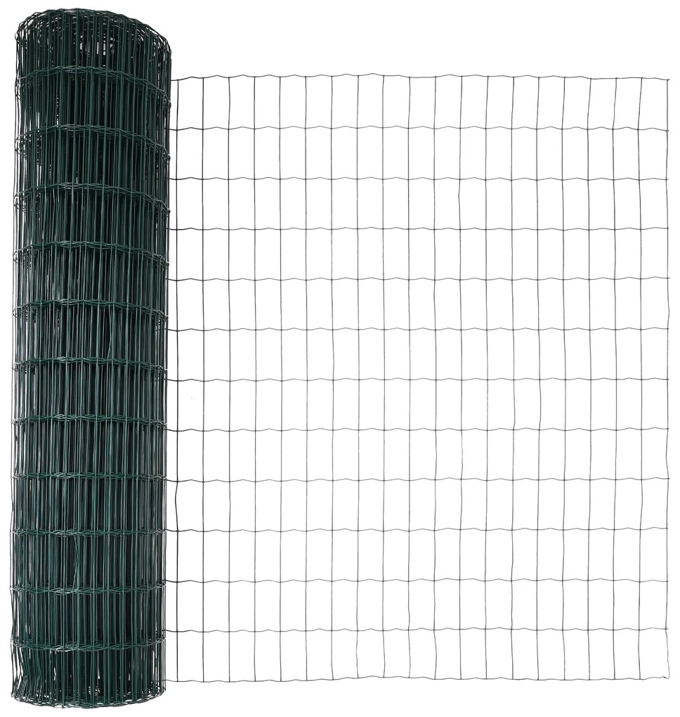Cerca Euro com 7 Postes Flangeados 1.2x10 m Aço Galvanizado