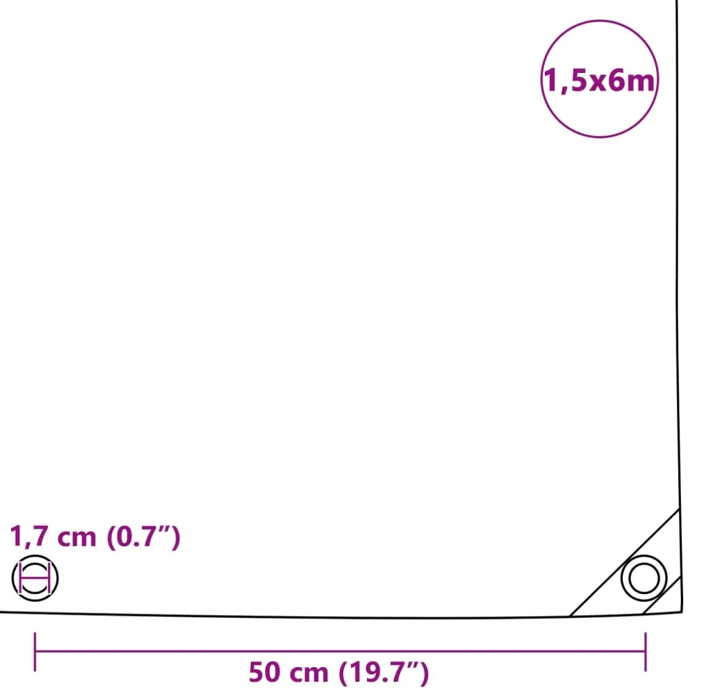 Lona 650 g/m² 1,5x6 m preto