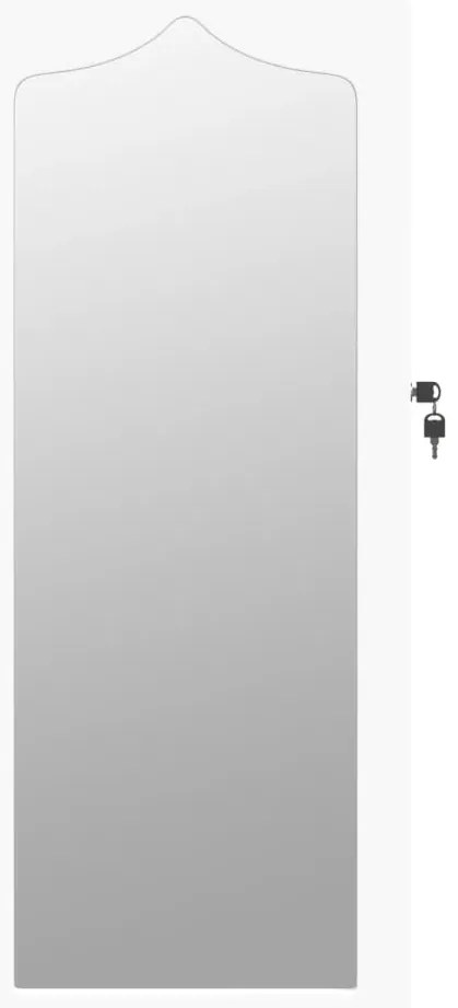 Móvel para joias de parede espelhado 37,5x10x90 cm branco