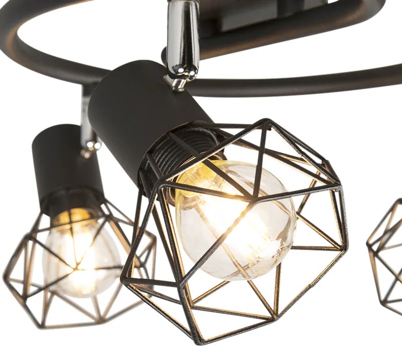 LED Spot inteligente preto rotativo e inclinável incl. 3 Wifi P45 - Mosh Moderno
