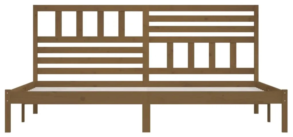 Estrutura de cama 200x200 cm pinho maciço castanho mel