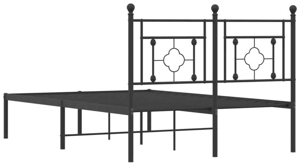 Estrutura de cama com cabeceira 120x200 cm metal preto