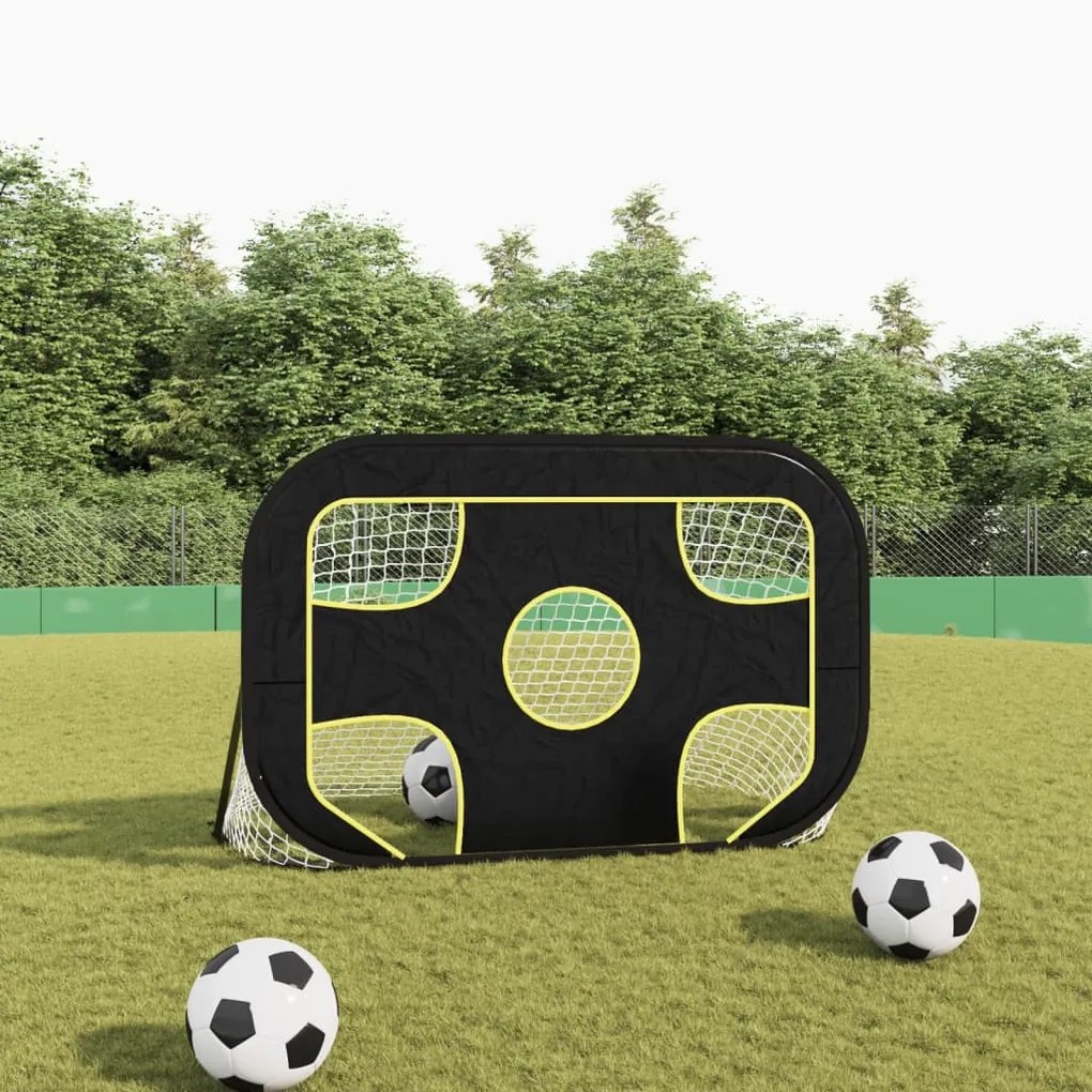 93761 vidaXL Rede de baliza de futebol com alvo 120x80x80 cm poliéster