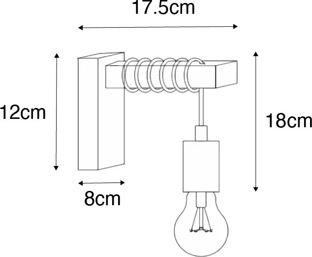 Aplique de parede industrial em aço com castanho - Gallow
