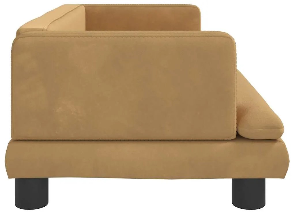 Cama para cães 80x45x30 cm veludo castanho
