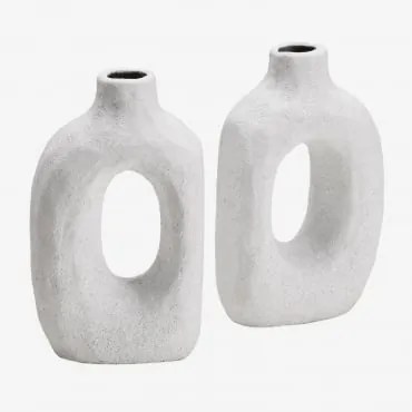 Conjunto De 2 Suportes Para Livros Em Cerâmica Offred Branco - Sklum
