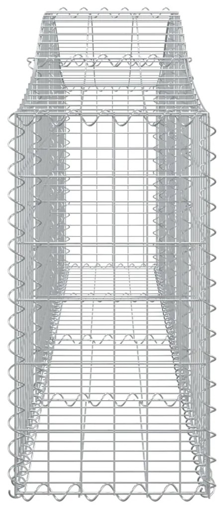 Cestos gabião arqueados 9 pcs 200x30x60/80 cm ferro galvanizado