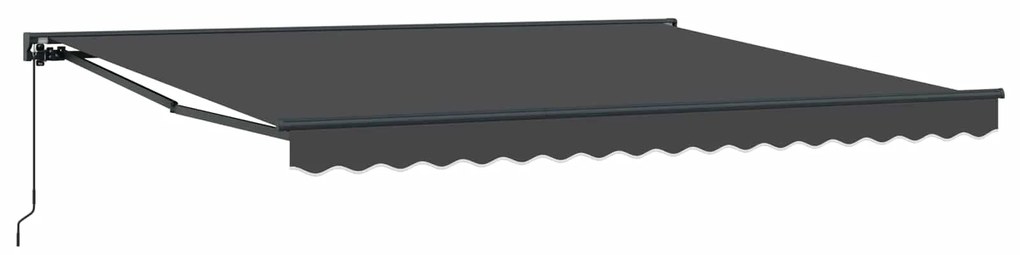 vidaXL Toldo Retrátil Manual Antracite 400 × 300 cm Poliéster e Metal