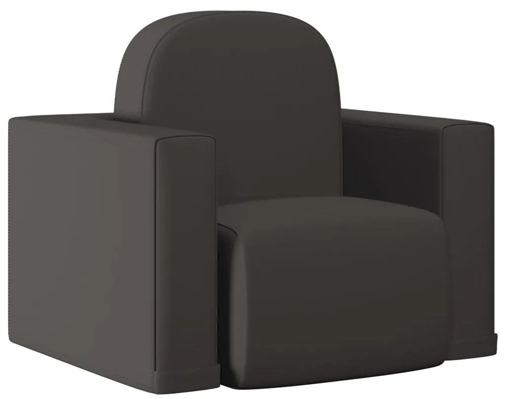 325515 vidaXL Sofá infantil 2-em-1 couro artificial preto