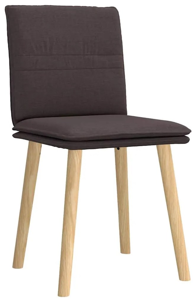 Cadeiras de jantar 2 pcs tecido castanho-escuro