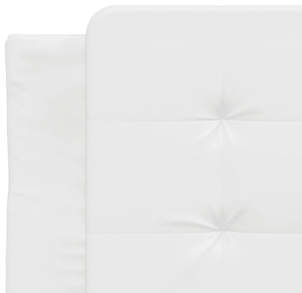 Almofadão de cabeceira 80 cm couro artificial branco