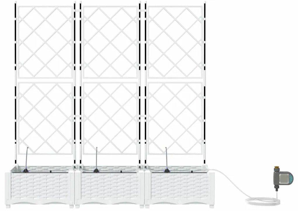 Jardineiras de Jardim 1 pc Branco 120 x 40 x 126 cm Plástico