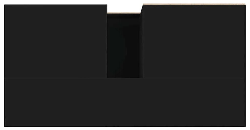 Armário de casa de banho 65x33x60cm derivados de madeira preto