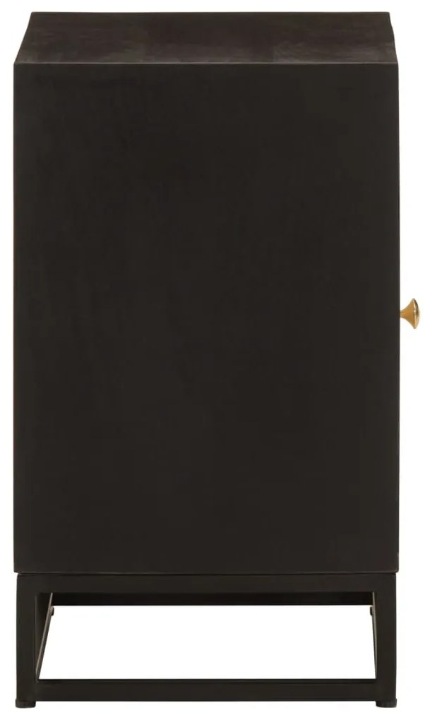 Mesa de cabeceira 40x30x50 cm mangueira maciça/ferro preto