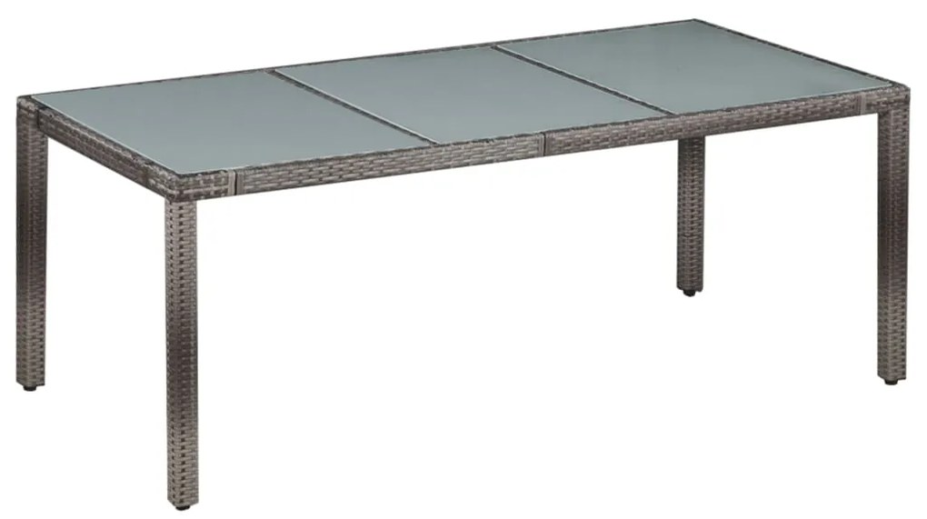9 pcs conjunto jantar exterior c/ almofadões vime PE cinzento