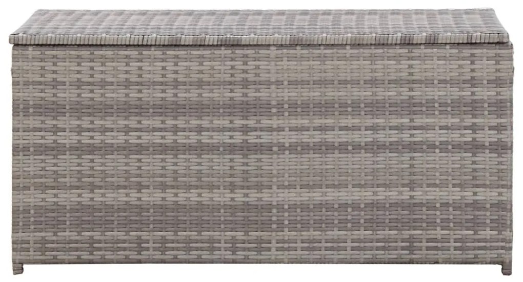 Caixa de arrumação para jardim 100x50x50 cm vime PE cinzento