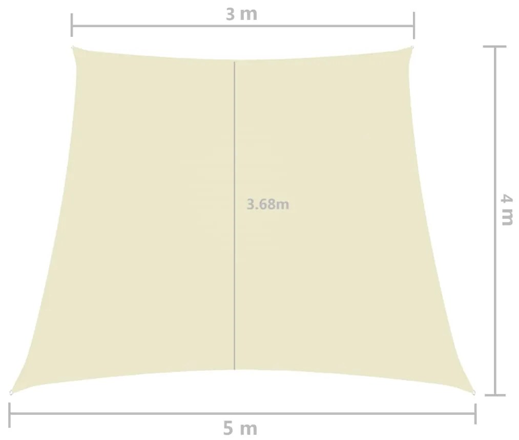Para-sol estilo vela tecido oxford trapézio 3/5x4 m cor creme