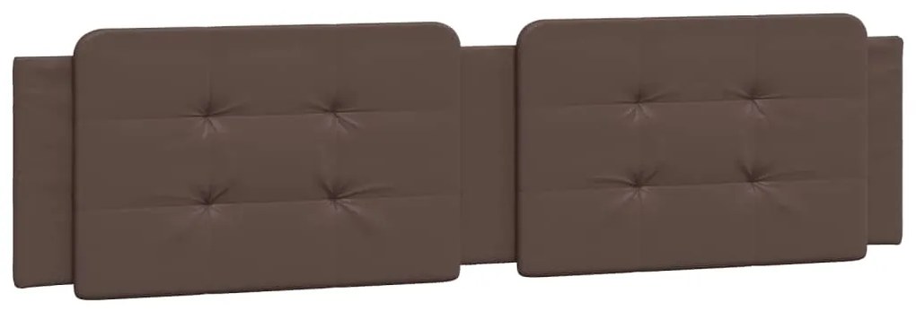 Estrutura cama c/ luz LED 200x200 cm couro artificial castanho