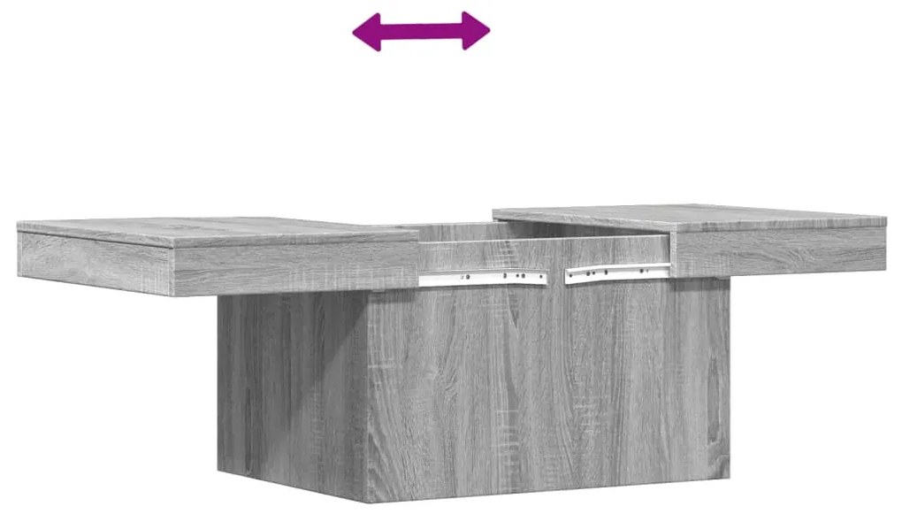 Mesa de centro 80x55x40 cm derivados de madeira cinzento sonoma