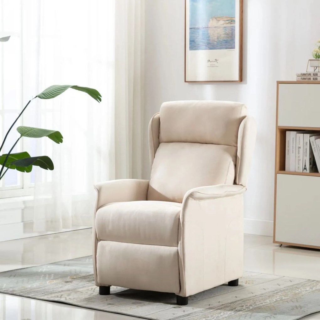 Cadeira Recliner em Tecido Creme
