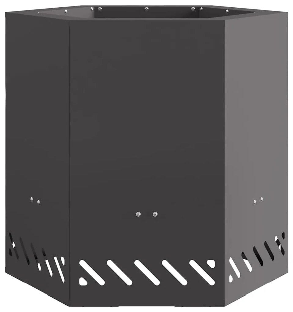 Fogueira Sem Fumaça Hexagonal Preta 48x48x51 cm Aço