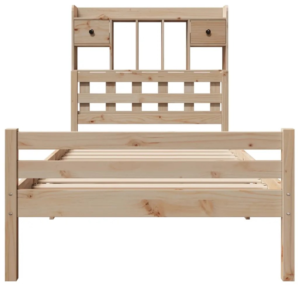 Cama com estante sem colchão 90x200 cm pinho maciço