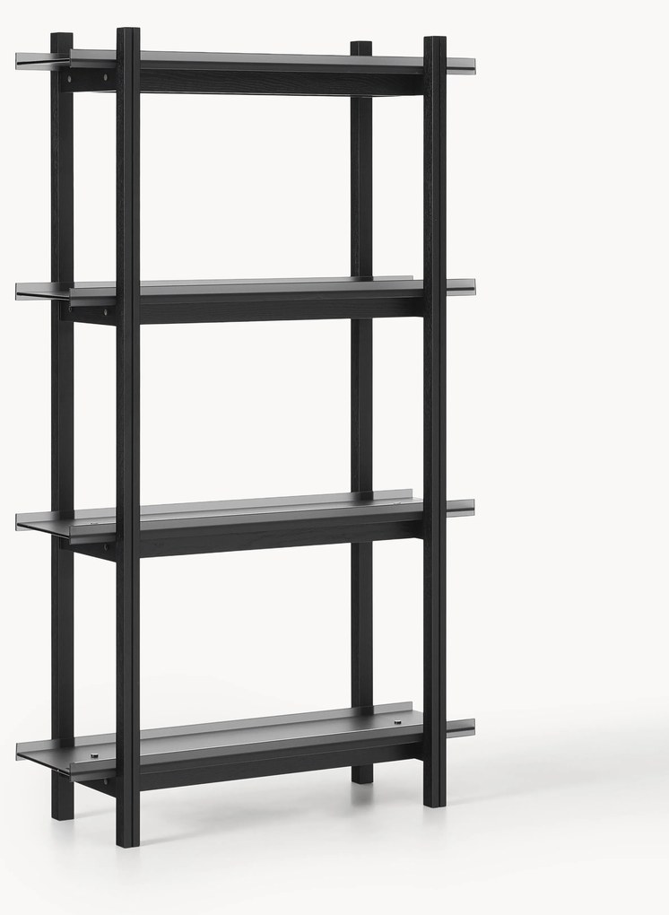 Estante grande em carvalho com prateleiras de vidro Alex