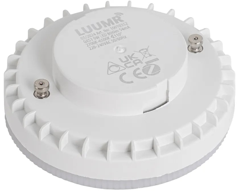 Conjunto de 3 lâmpadas LED inteligentes GX53 reguláveis RGB 9W 806LM 2700K-6500K incl. Hub Inteligente Zigbee