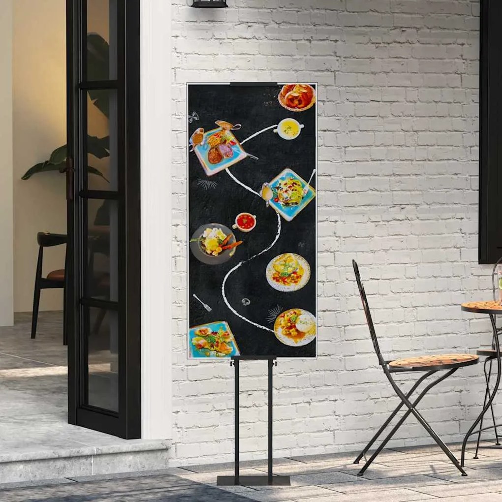 vidaXL Displays de Feira Preto 30 x 23,5 x 210 cm Aço
