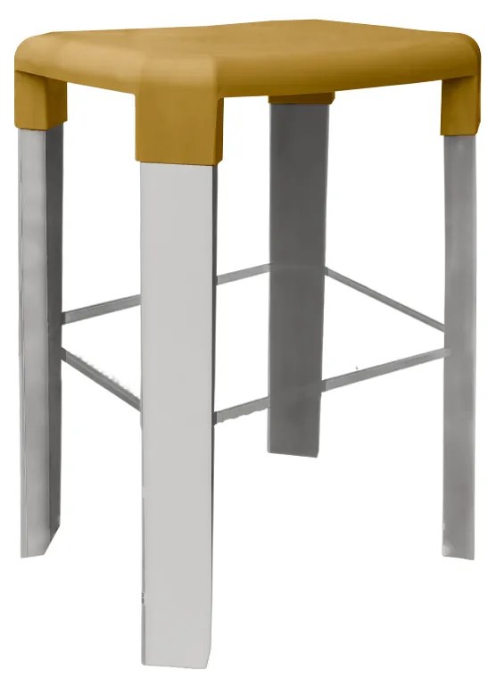 Banco OSLO 65H, Perna Alumínio - Pack 4 unidades, Mostarda