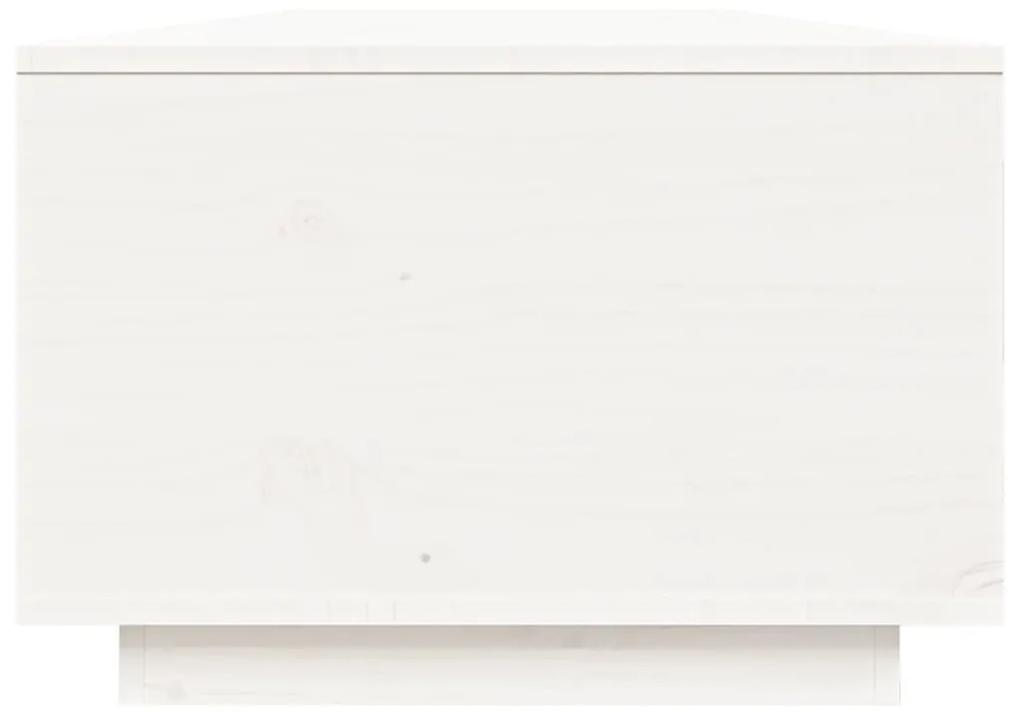 Mesa de centro 80x80x35,5 cm madeira de pinho maciça branco