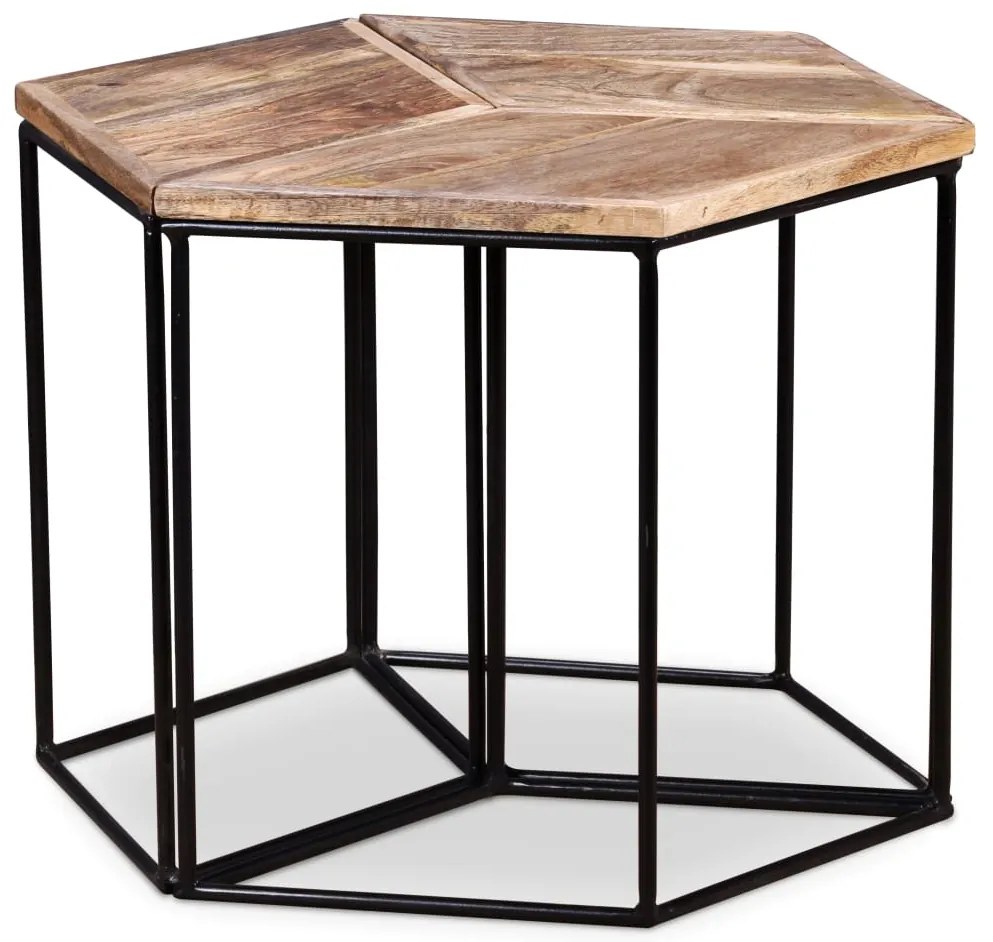 Mesa de centro madeira de mangueira maciça 56x48x40 cm